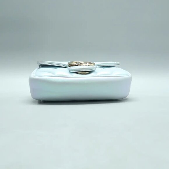 GUCCI GG Marmont Blue Leather Shoulder Bag 1293-022425 - Picture 5 of 11